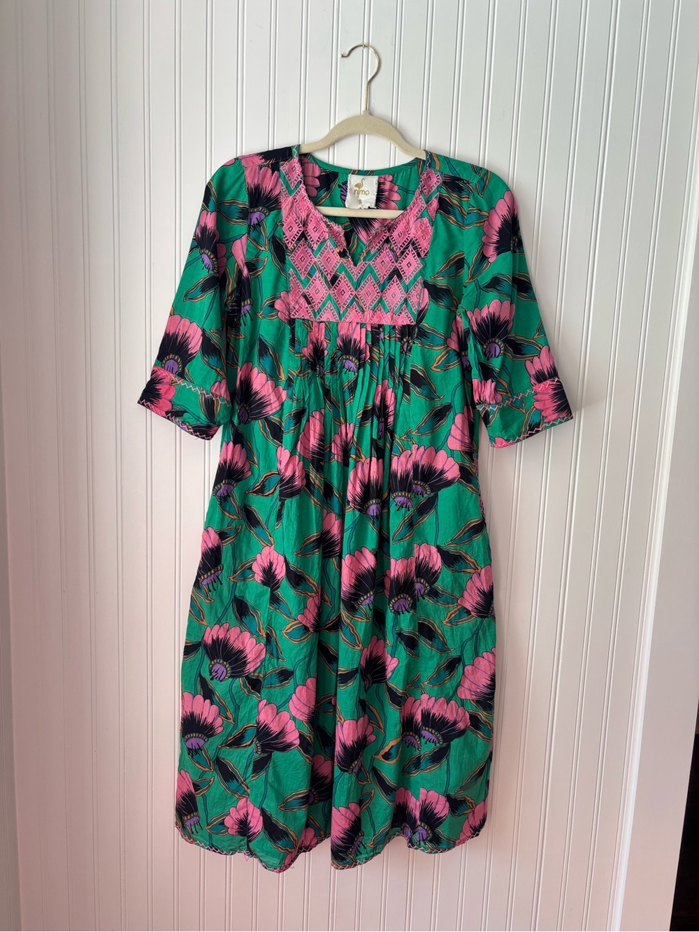 PINK CITY PRINTS Green Floral Midi Dress